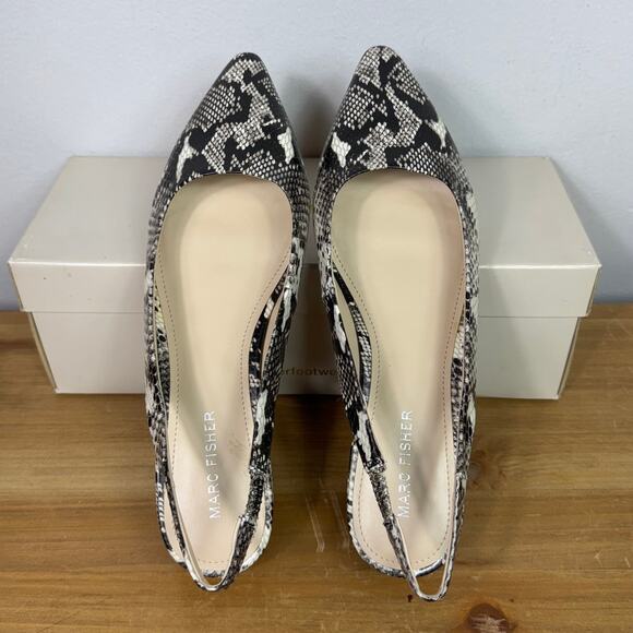 New Marc Fisher Fina2 Slingback Flats in Black Multi Women's Size 8 - Picture 8 of 10